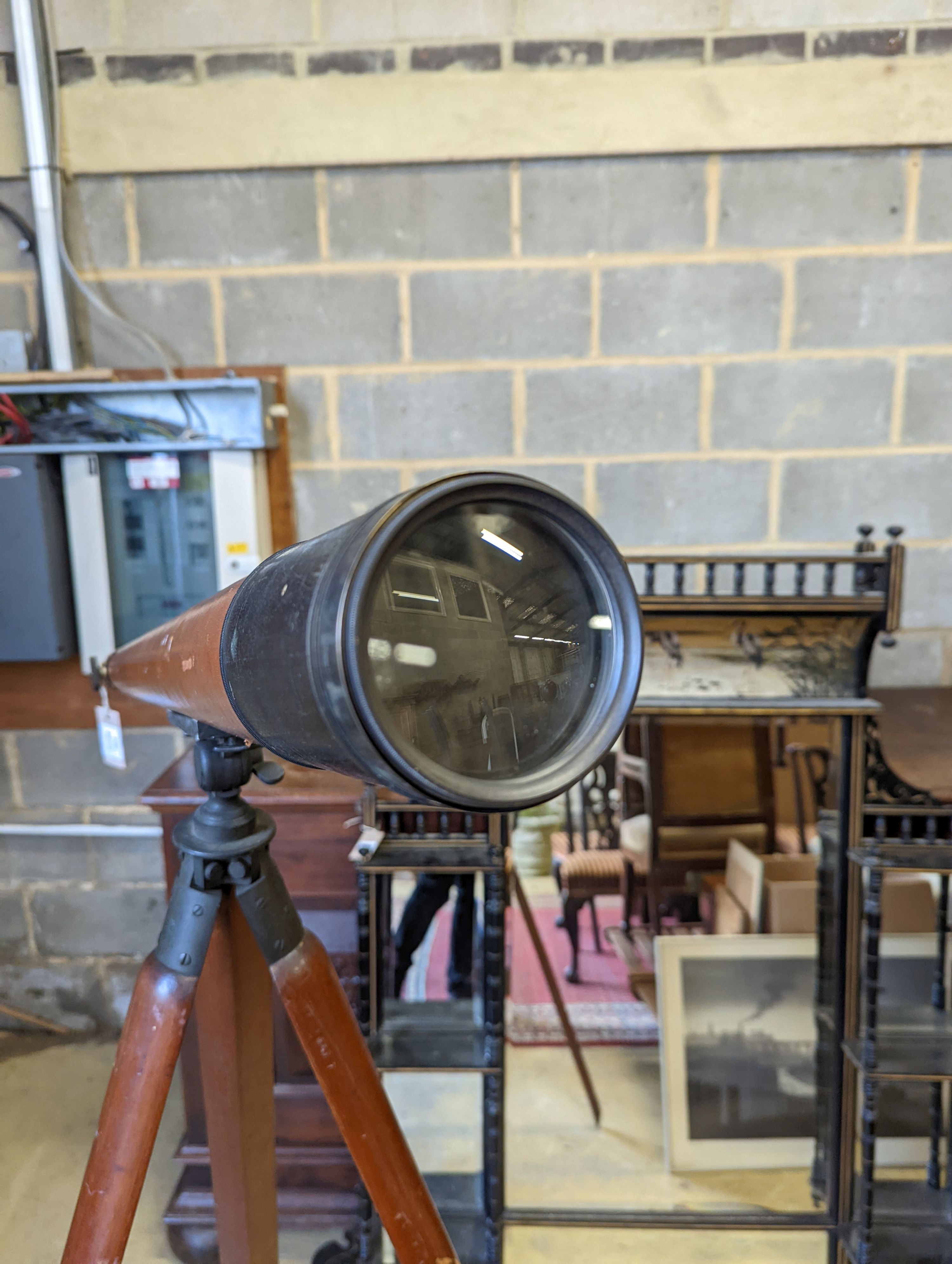 A Victorian telescope on a stand